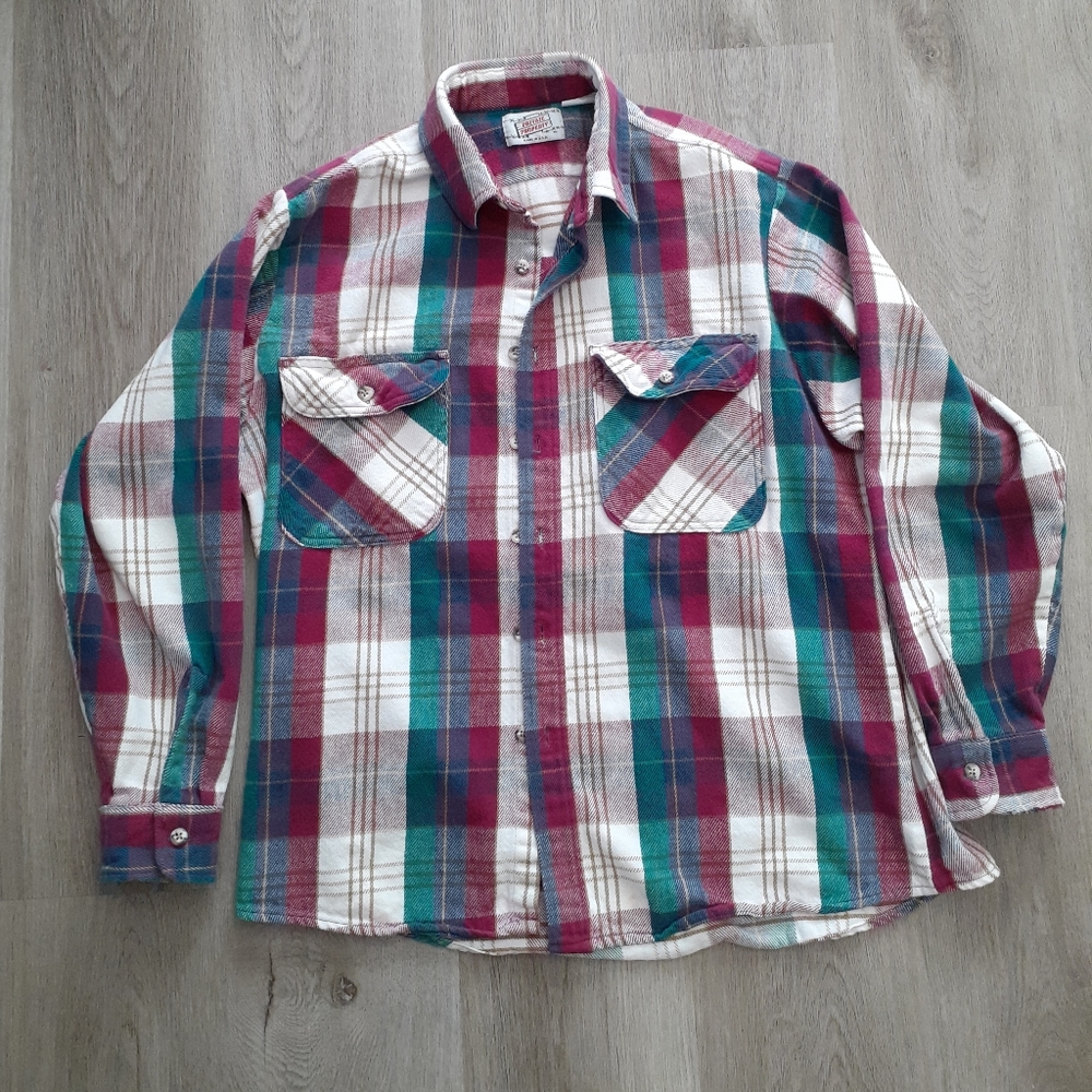 Private Property USA 1990s Plaid Flannel Shirt Women's Shacket 90s farm